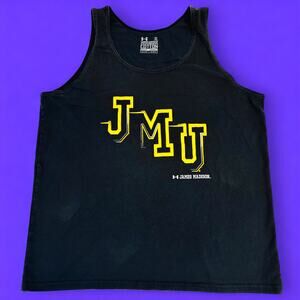 JMU Dukes Mens XL Tank Top Under Armour Heatgear Charged Cotton Black